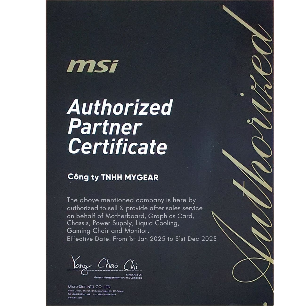 Chứng nhận MSI Authorized Partner